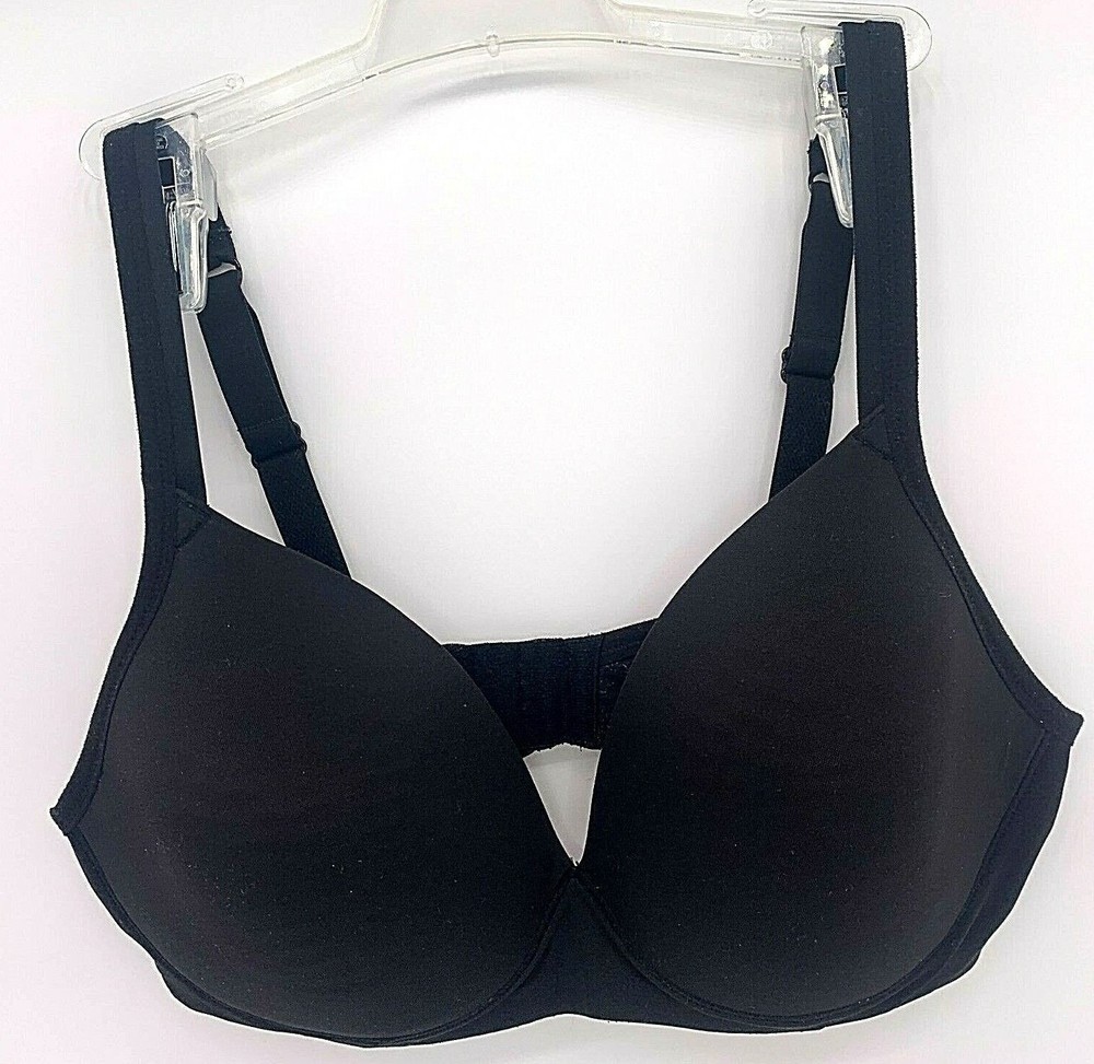 Warners Womens Padded Wireless Black Bra Size 36 C